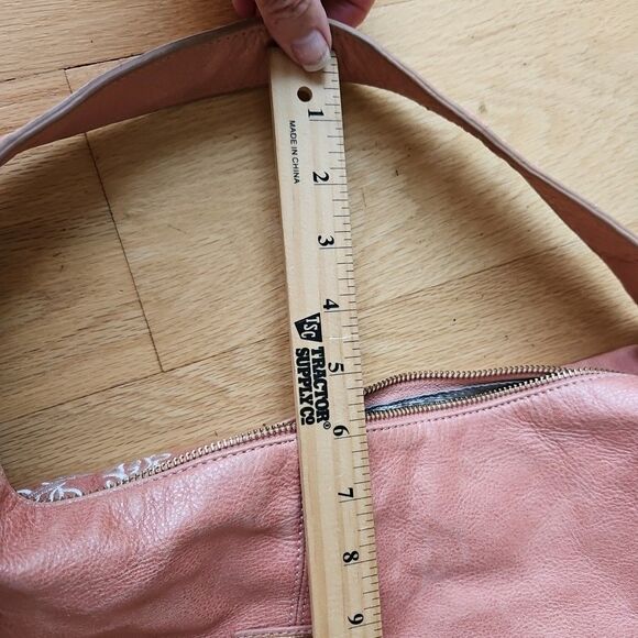 Isabella Fiore Blush/Peach Leather Floral Embroidered Hobo bag Garden Feminine - Picture 12 of 12